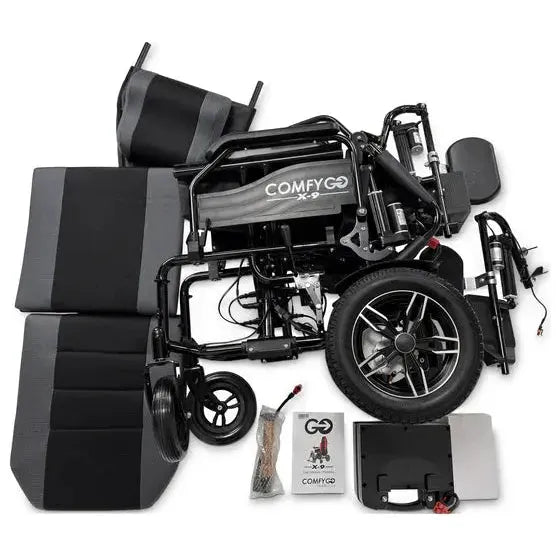 ComfyGO X-9 Remote Controlled Electric Wheelchair with Automatic Recline