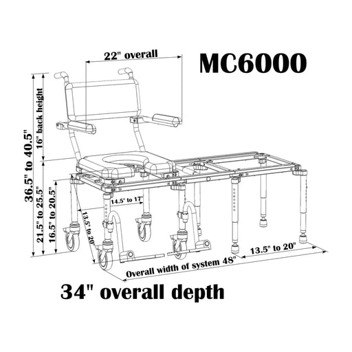 Nuprodx MC6000 Commode Chair And Tub Access Slider