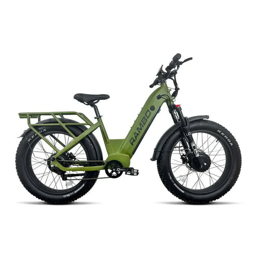 Rambo Krusader 3.0 All-Terrain All-Wheel Drive Fat Tire Electric Bike - 48V 15-20Ah dual 500W hub motor