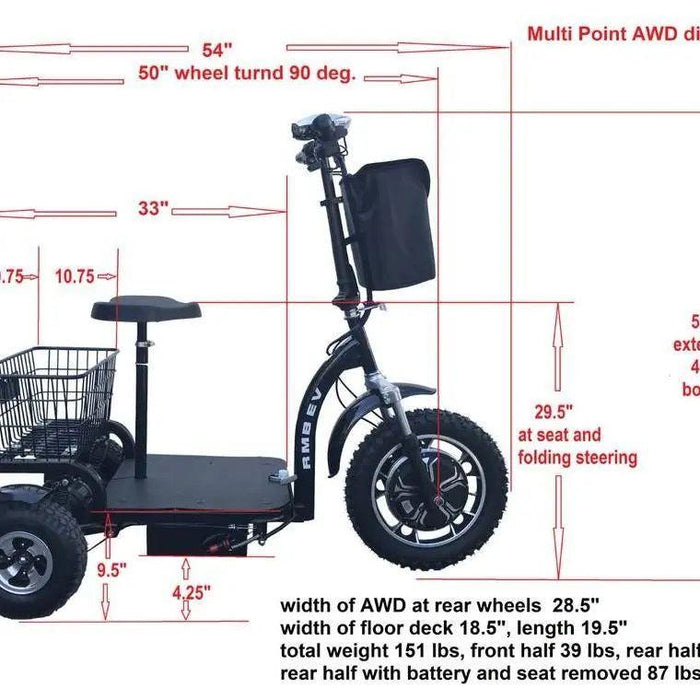 RMB Multi Point AWD Kodiak 3-Wheel Mobility Electric Scooter